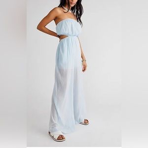 Free People Cut Out For It Jumpsuit Size M ~ It Blue